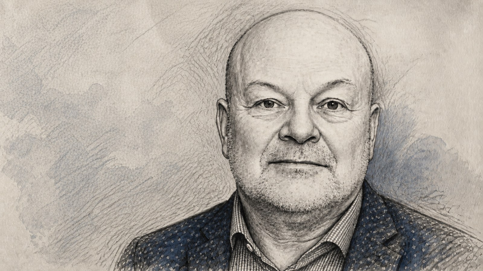 Illustratieve potloodschets van Paul Vossen, gemaakt met AI
