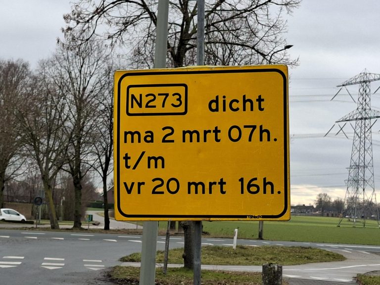 Veel omleidingen vanwege tijdelijke sluiting N273 bij Nunhem