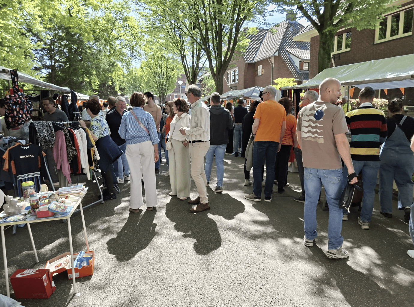 Snuffelen tussen volop spullen op Koningsmarkt Kapel in ’t Zand